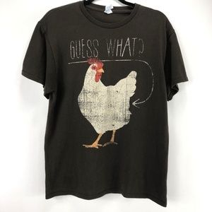 Guess What? Chicken Butt Graphic T-Shirt Brown